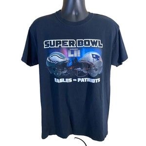 NFL Super Bowl 52 Eagles Vs Patriots Graphic Print Gilden T Shirt Size L